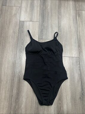Shade & Shore Black One-Piece Swimsuit with Adjustable Straps